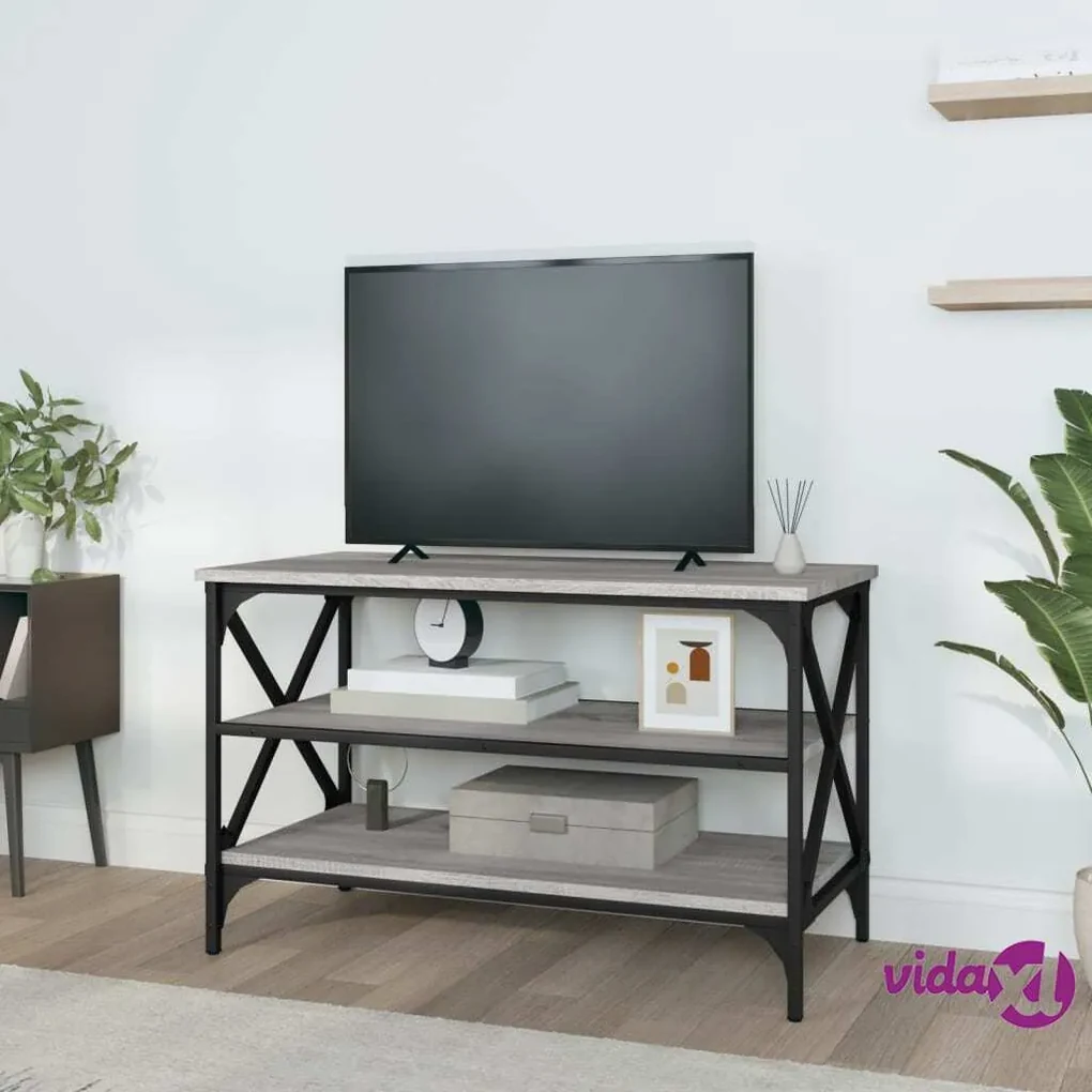 vidaXL Mobile Porta TV Nero 102x35x45 cm in Legno Multistrato