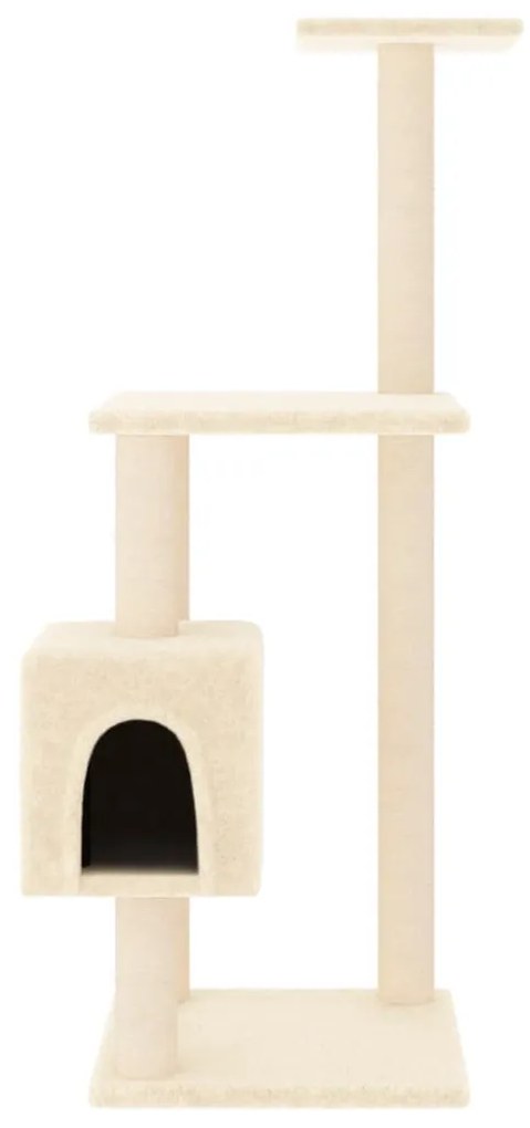 Albero per gatti con tiragraffi in sisal crema 104 cm