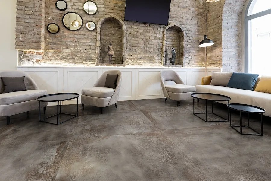 Gres Porcellanato Effetto Metallo Ossidato Grigio 60X120 - Efsr041