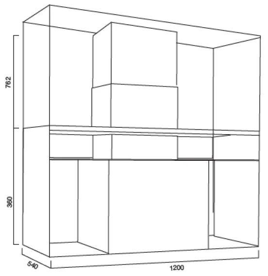 Cappa aspirante URBAN SPACE ISOLA in acciaio inox brunito cm 120x54