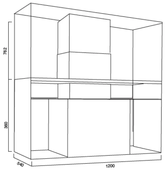 Cappa aspirante URBAN SPACE ISOLA in acciaio inox brunito cm 120x54