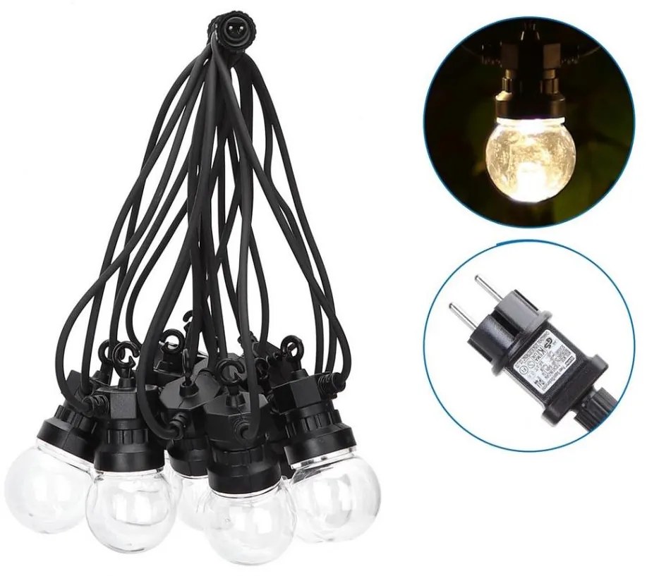 Aigostar - Catena decorativa da esterno LED 10xLED/8m IP44 bianco caldo