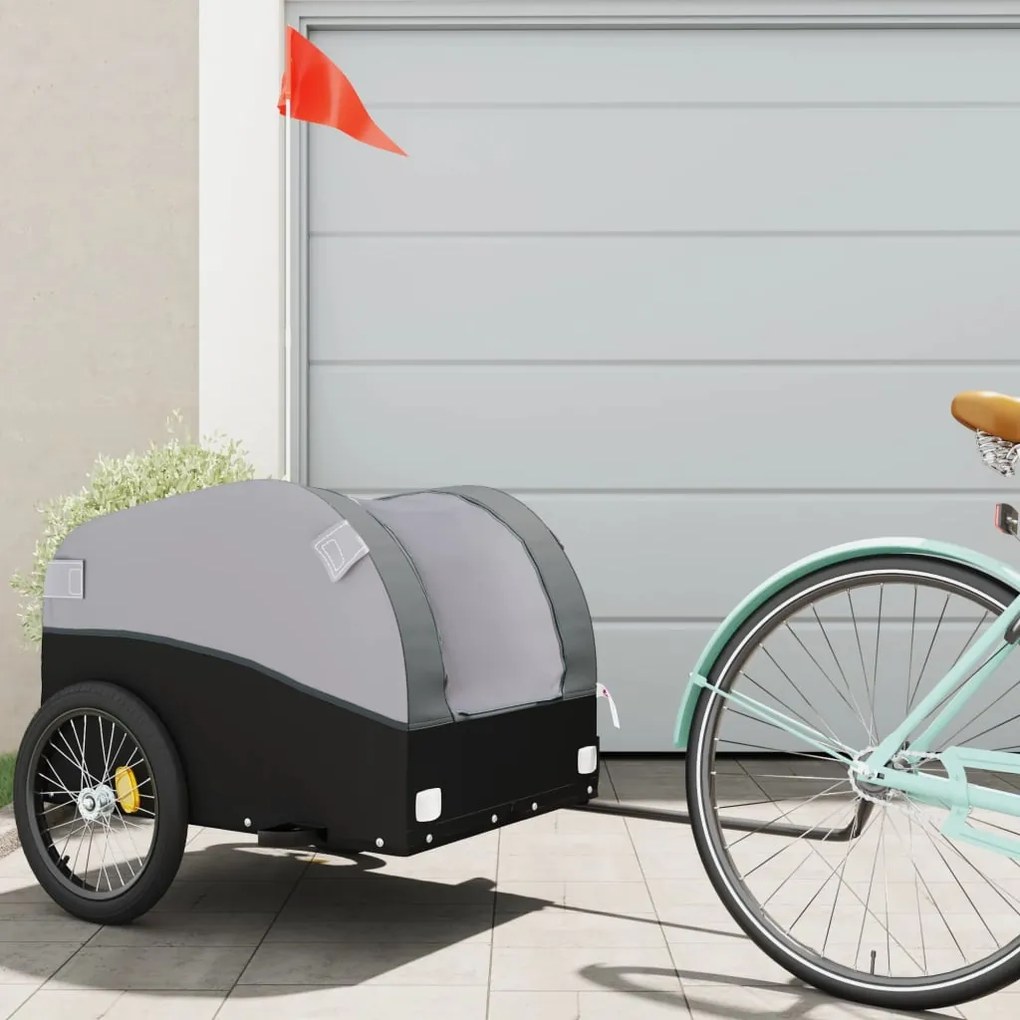 Rimorchio Da Bici Nero E Grigio 45 Kg İn Ferro /