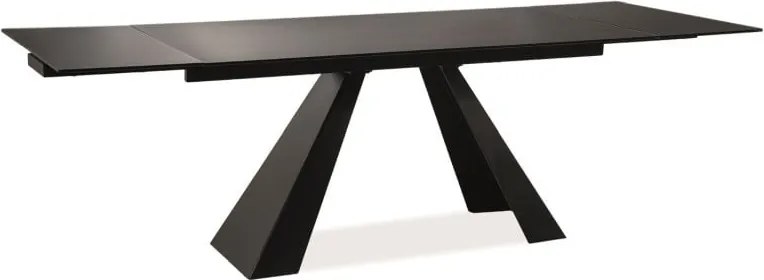 Tavolo Salvadore allungabile nero opaco L160-240xl90 cm
