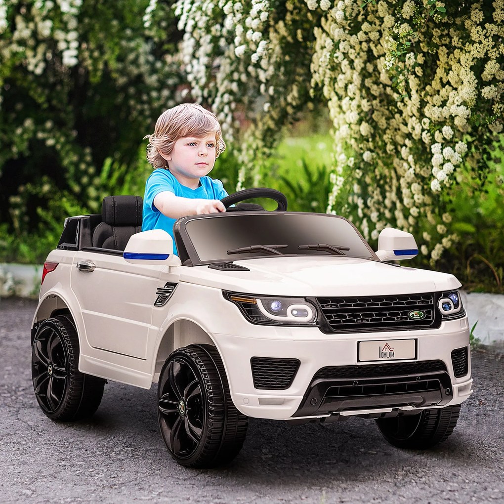 Macchina Elettrica per Bambini con Telecomando Luci LED e Clacson Bianco...