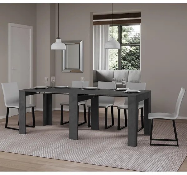 Consolle allungabile fino a 181 cm in nobilitato Antracite - NARROW 90x25 cm