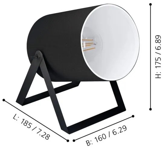 Eglo 99103 - Lampada da tavolo VILLABATE 1xE27/25W/230V
