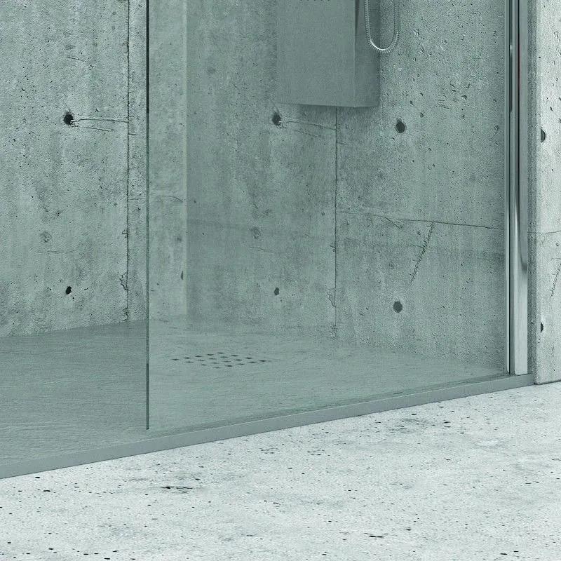 Kamalu - piatto doccia 100x80 effetto pietra grigio cemento