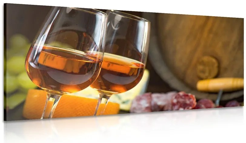 Stampa su tela – Vino rosato nei calici