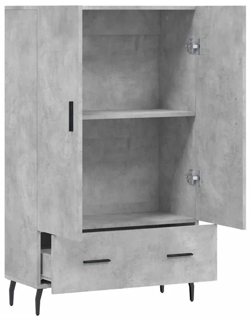 Credenza grigio cemento 69,5x31x115 cm in legno multistrato