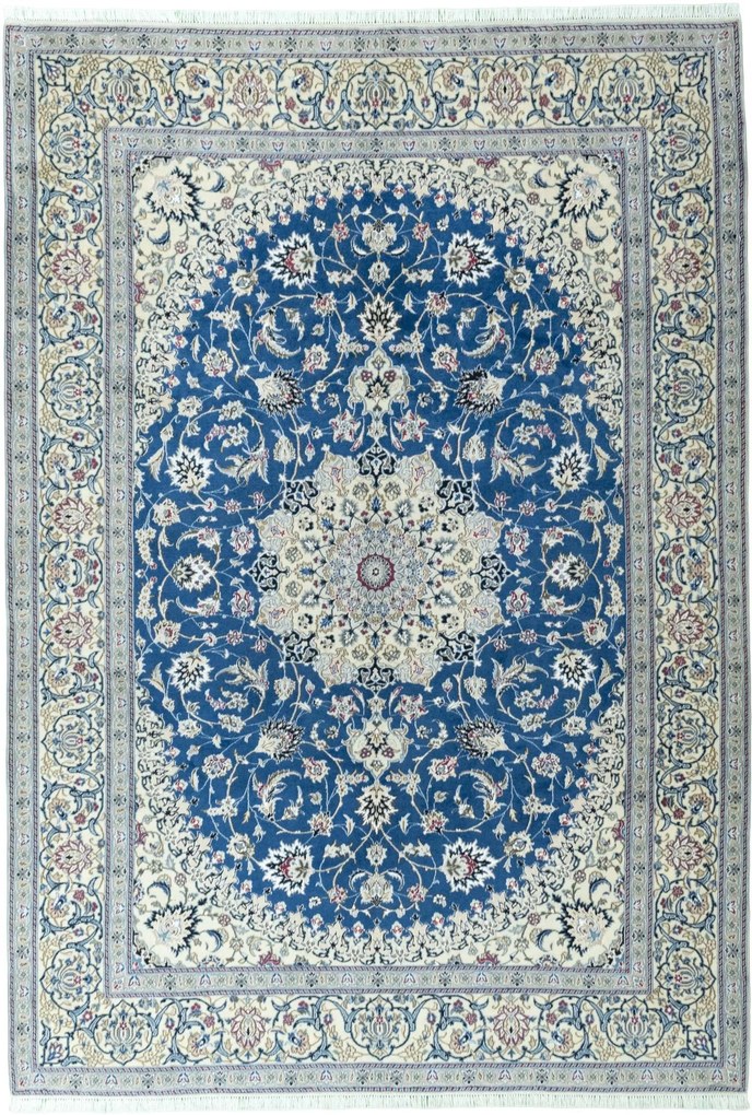 Nain Tappeto persiano 300 x 210 Blu (Iran) Annodato A Mano