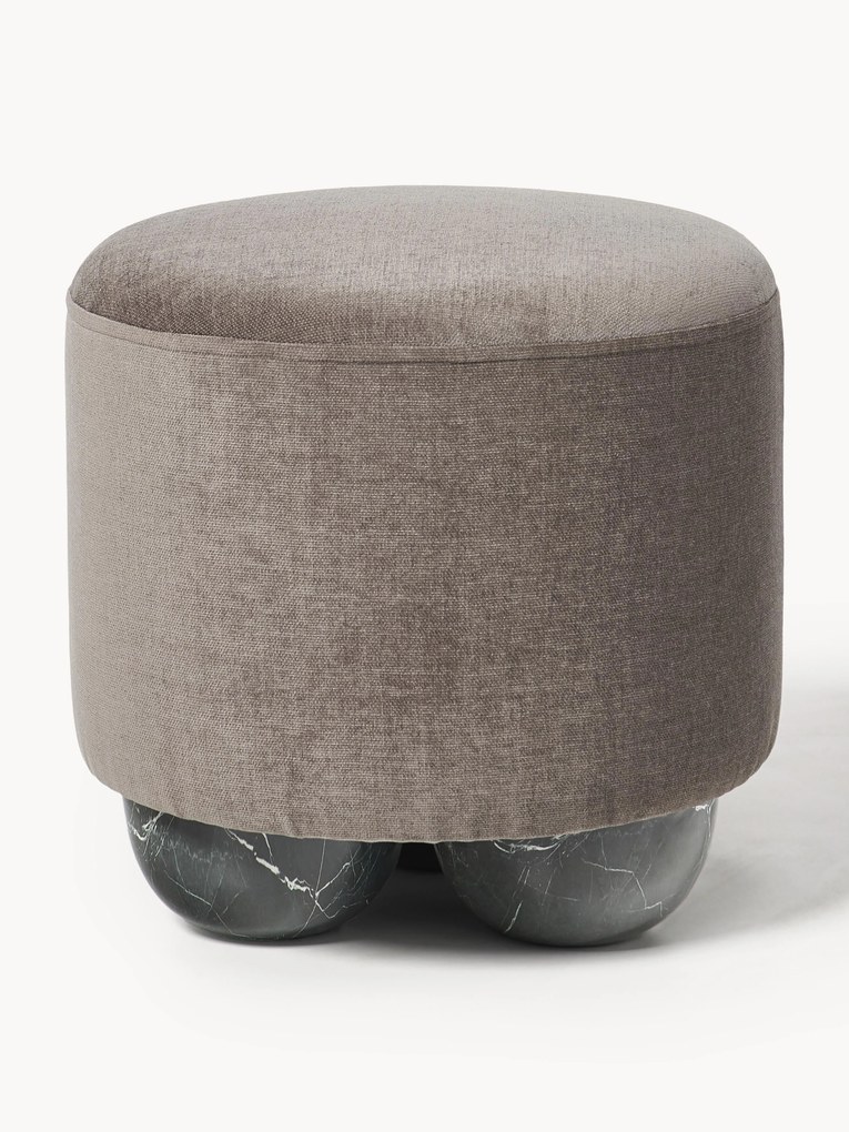 Pouf con piedini effetto marmo Lino