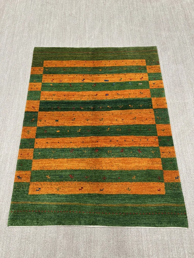 Gashguli Tappeto persiano 190x150 Verde (Iran) Annodato A Mano