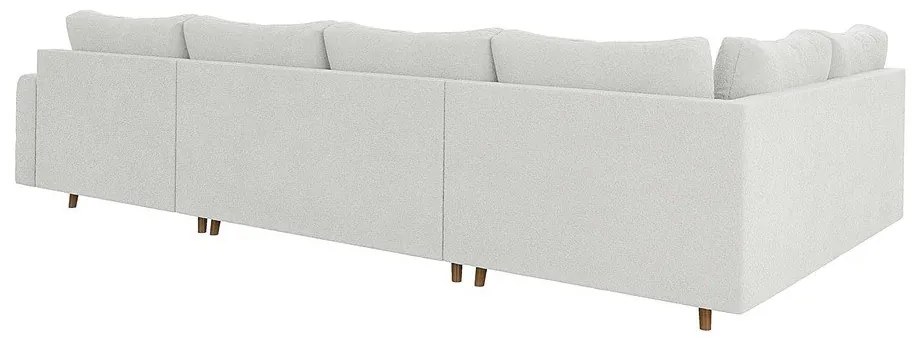 Divano angolare crema in tessuto bouclé (angolo destro/U) Ariella - Ropez