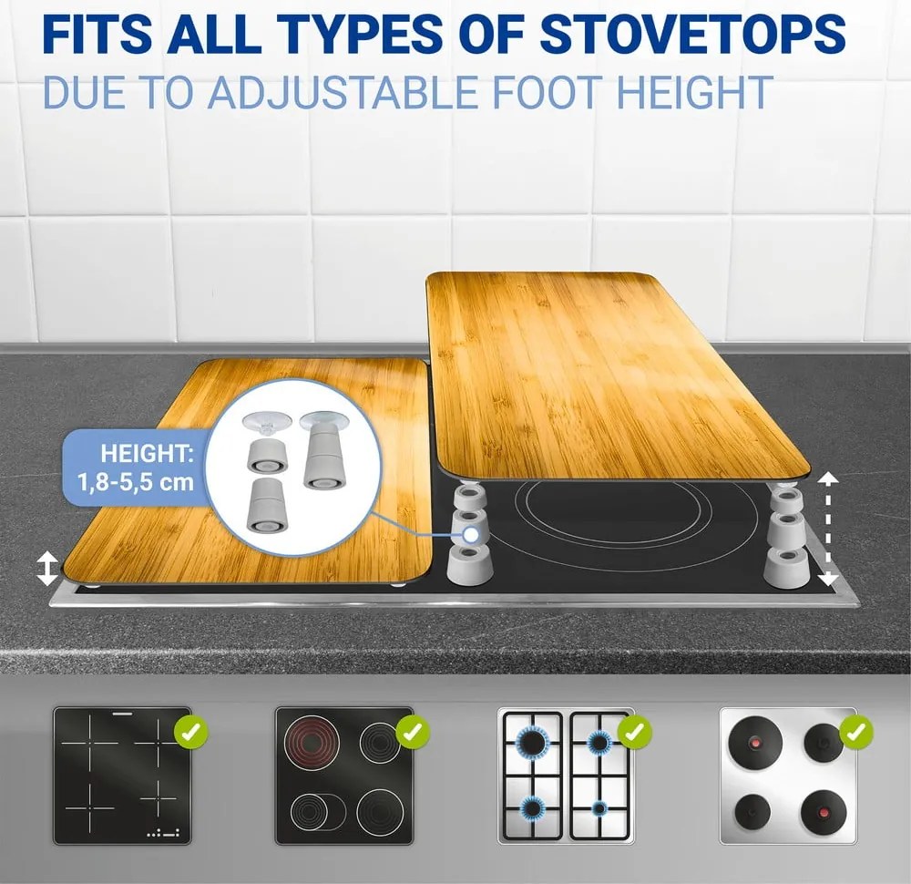 Coprifuoco in vetro temperato in set da 2 52x30 cm Wooden - Maximex