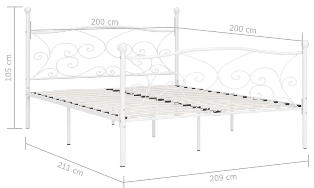 Giroletto con doghe bianco in metallo 200x200 cm