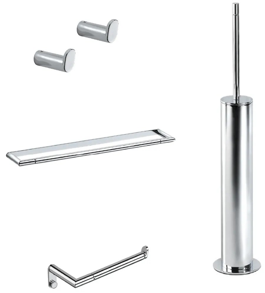 Set 5 Accessori Da Bagno Cosmic "Micra" Cromo Lucido