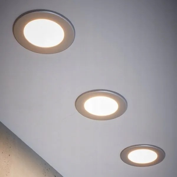 Set da 3 faretti da incasso per bagno LED/6W/230V IP44 argento