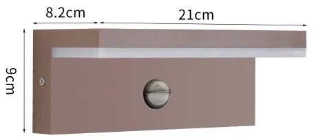 Brilagi-LED Applique da esterno con sensore TESSI LED/10W/230V, marrone, IP54