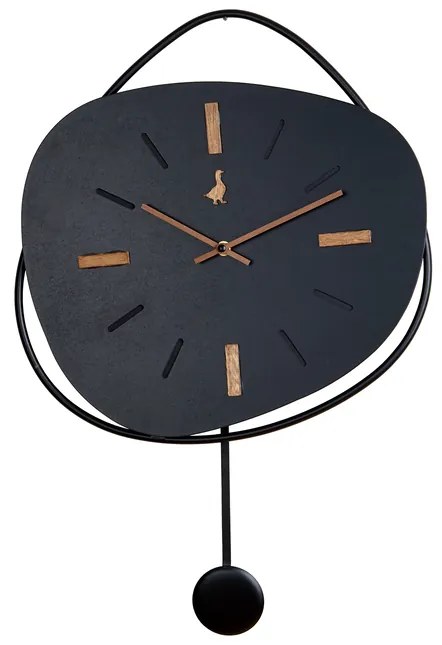 "L'Oca Nera"  orologio da parete con pendolo h 60