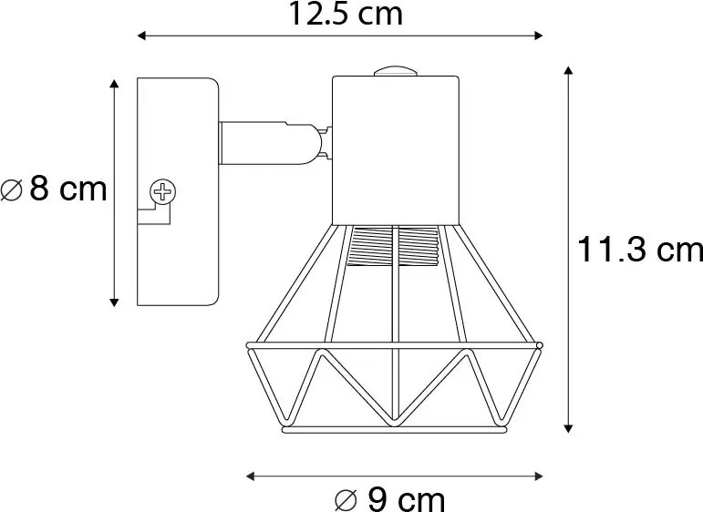 Faretto intelligente nero girevole e inclinabile con Wi-Fi P45 - Mosh
