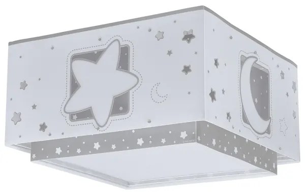 Dalber 63236E - Plafoniera per bambini MOONLIGHT 2xE27/60W/230V grigio