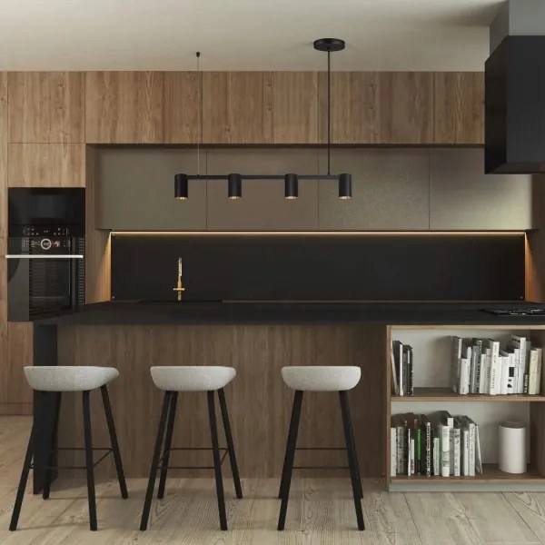 Lampadario a sospensione con filo MARIBEL 4xGU10/10W/230V nero