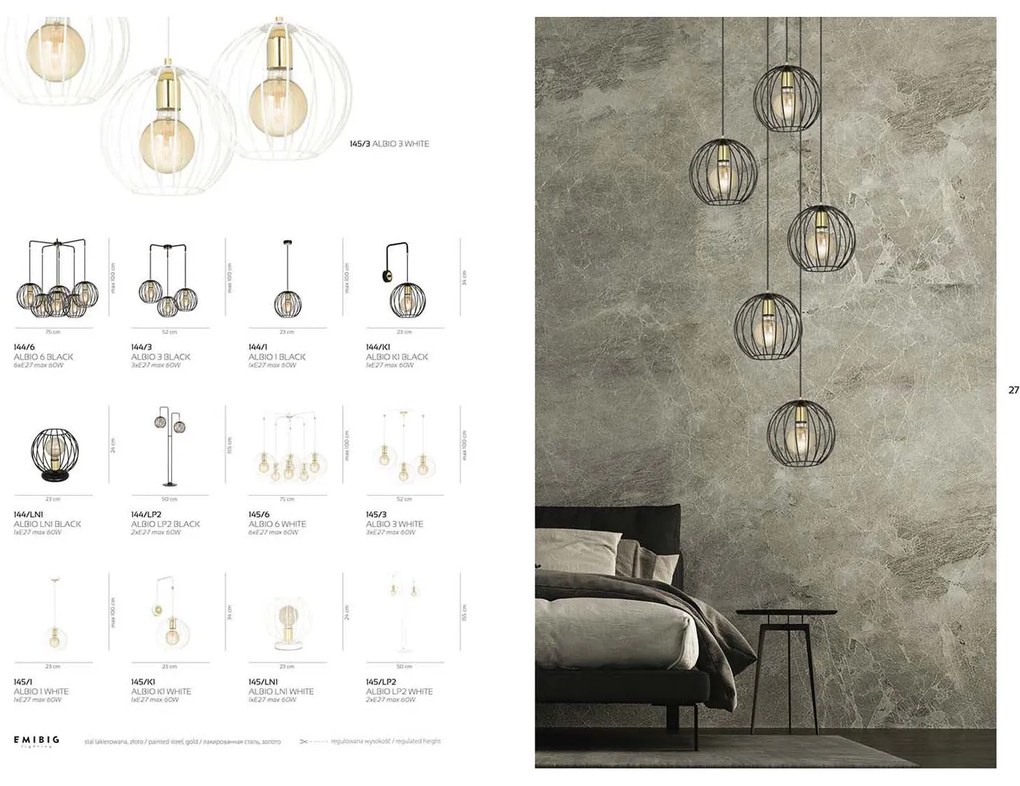 Sospensione Contemporanea Omoikane Acciaio Bianco 1 Luce E27 Ip20
