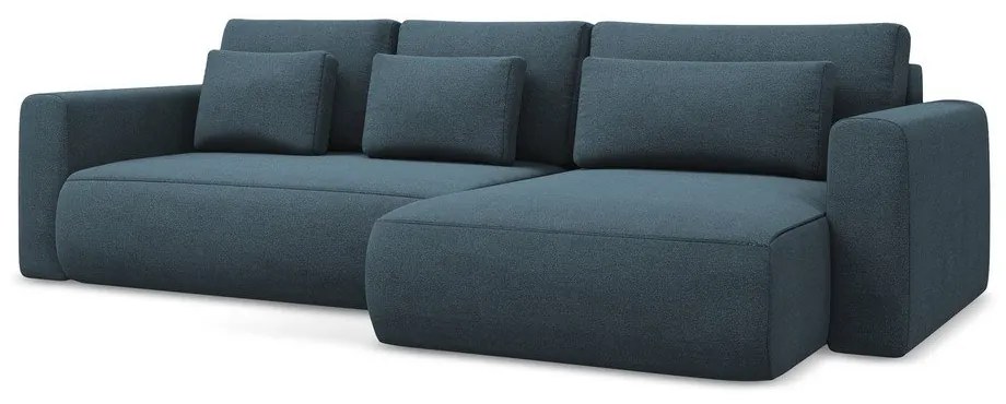Divano angolare blu allungabile/con contenitore (con penisola a destra/con chaise lounge) Kapua – Makamii