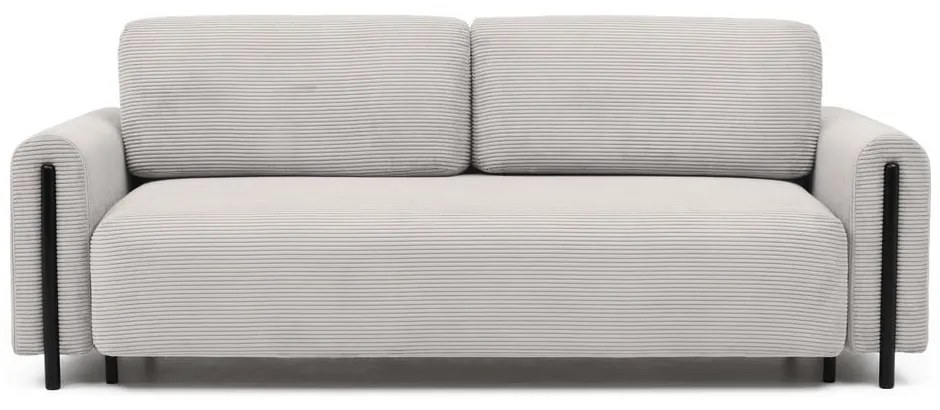 Divano beige allungabile/con contenitore e rivestimento in velluto a coste 244 cm Arcadova – ELTAP