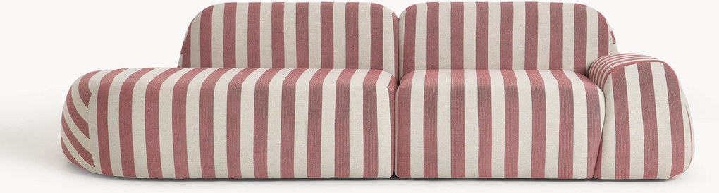 Chaise longue componibile 3 posti a righe Wolke