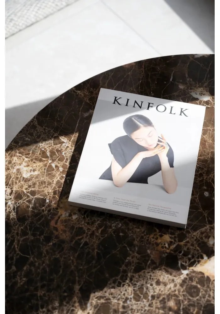 Tavolino rotondo in marmo marrone 90x90 cm Brooksville - Rowico