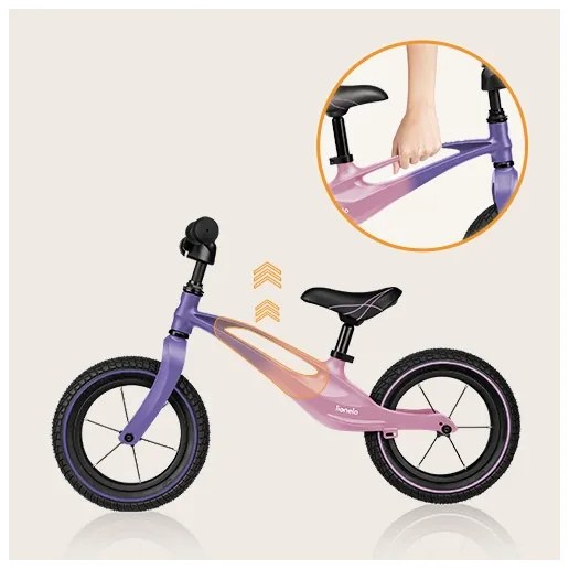 Lionelo - Bicicletta senza pedali BART AIR viola/rosa