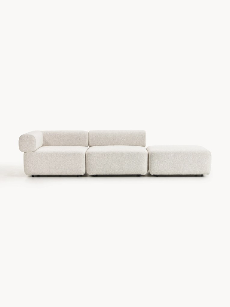 Chaise longue componibile in bouclé Anton