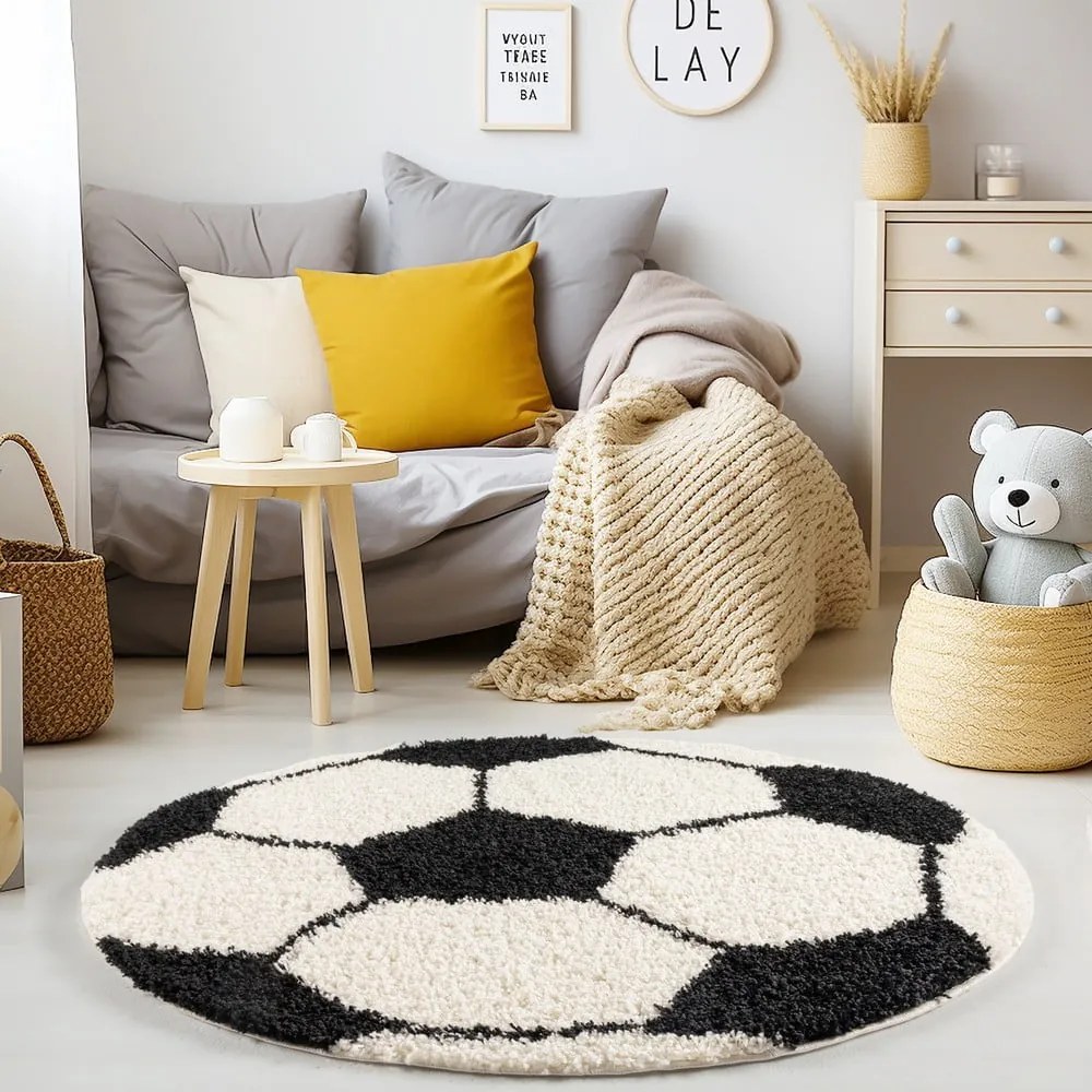 Tappeto per bambini nero e crema ø 100 cm Fun - Ayyildiz Carpets