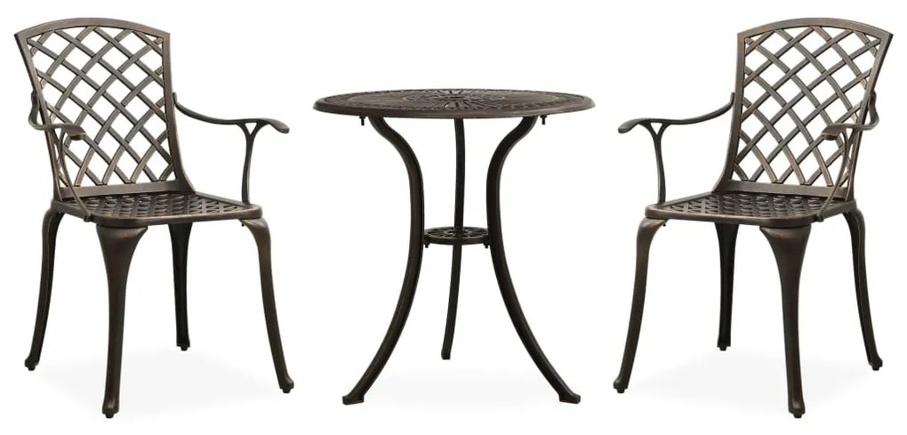 Set Da Bistrot 3 Pz İn Alluminio Pressofuso Bronzo /