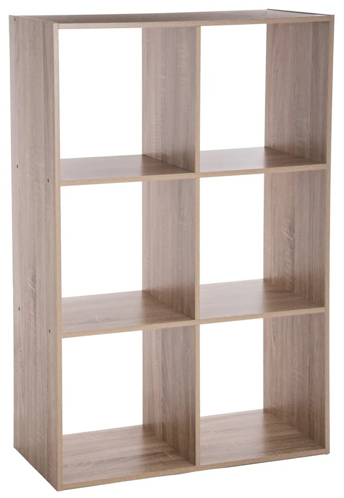 Libreria in legno 6 scomparti 67,6x100,5 cm