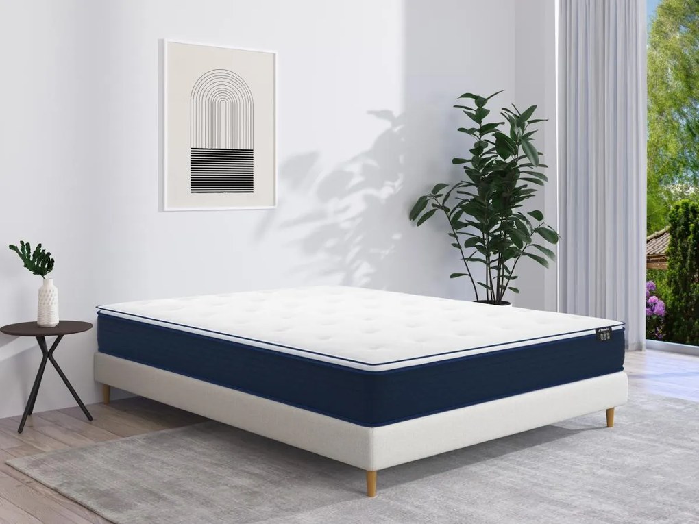 Materasso matrimoniale a molle insacchettate e topper integrato 160 x 200 cm - ALTIER di YSMÉE