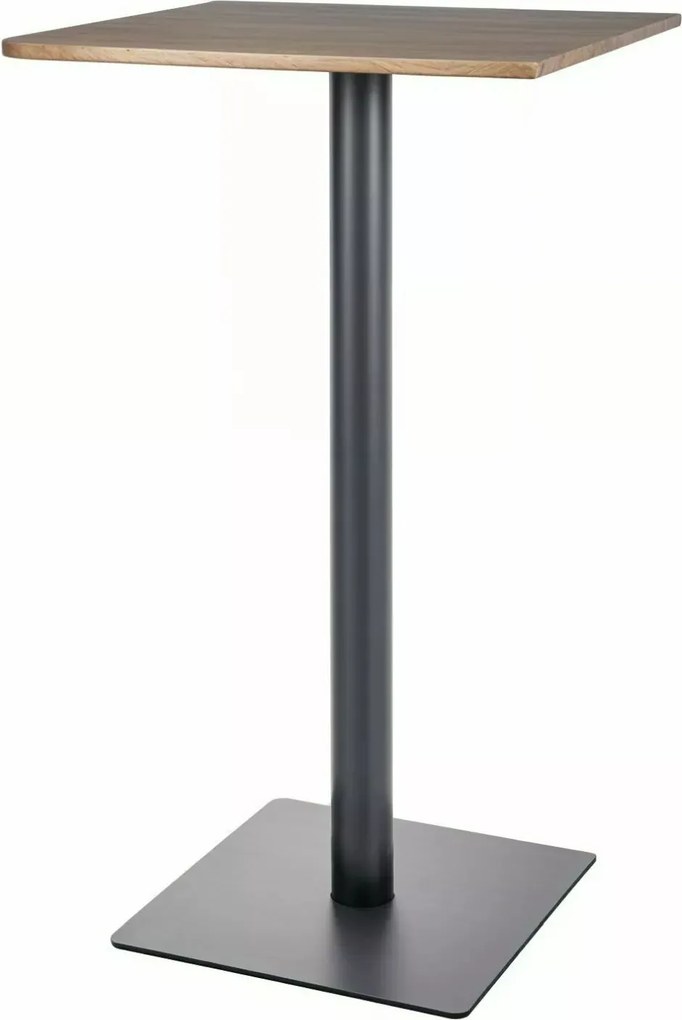 Tavolo bar BT006 in finitura rovere artisan e metallo nero opaco – 60x60x105 cm