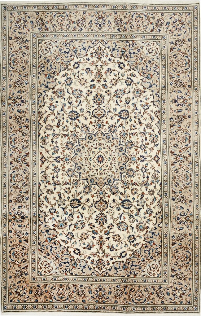 Kashan Tappeto 310x200 Beige (Iran) Annodato A Mano