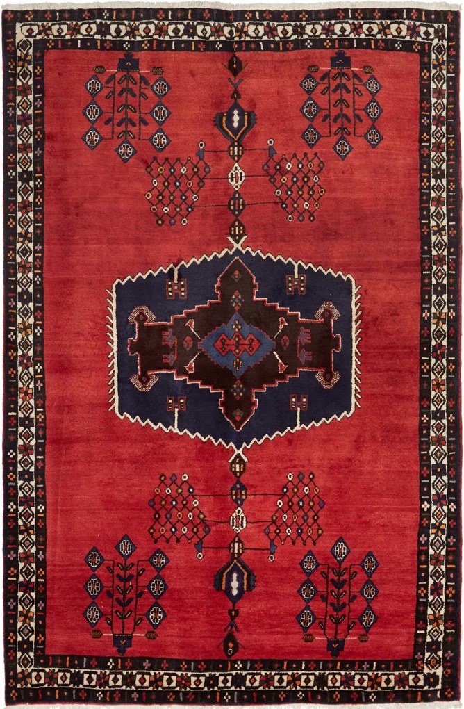Shiraz Tappeto persiano 170 x 250 Rosso (Iran) Annodato A Mano