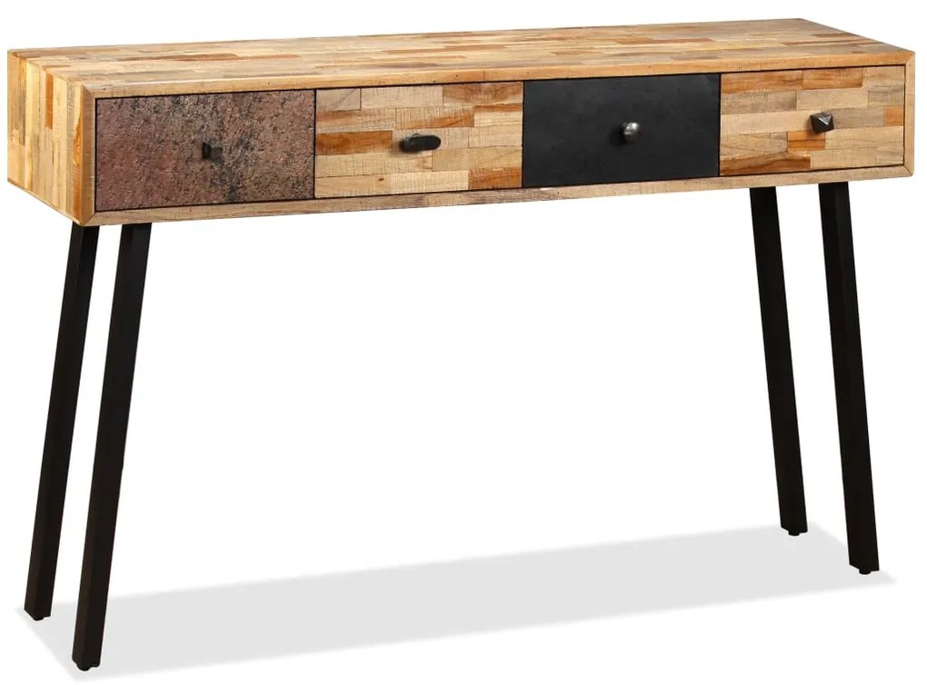 Tavolo consolle in legno di teak rigenerato 120x30x76 cm