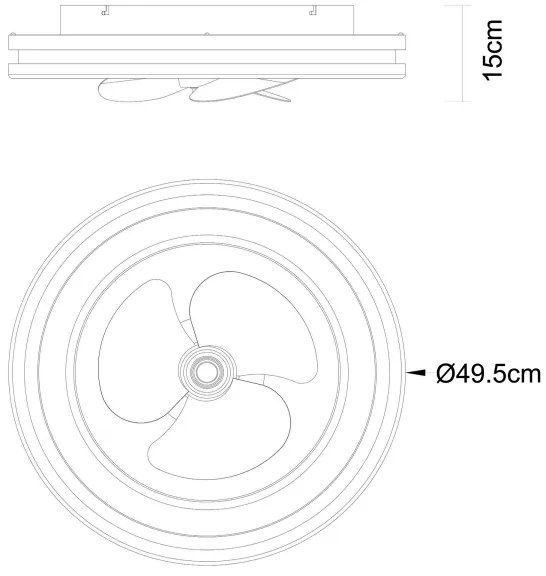 Globo 03651 - Plafoniera LED con ventilatore GATIAN LED/30W/230V nero + +TC
