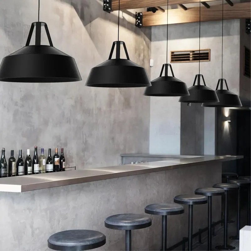 Lampadario Industriale Spring nero E27 LUMICOM