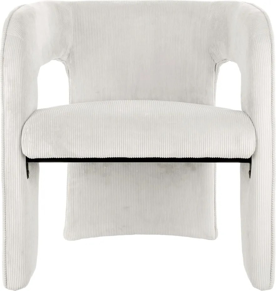 Poltrona in velluto a coste bianco Vigor - Leitmotiv