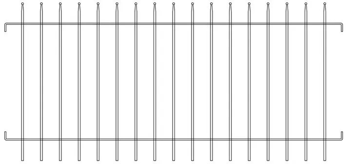 Recinzione palizzata Easy10 in ferro zincato e verniciato nero L 197 x H 93 cm