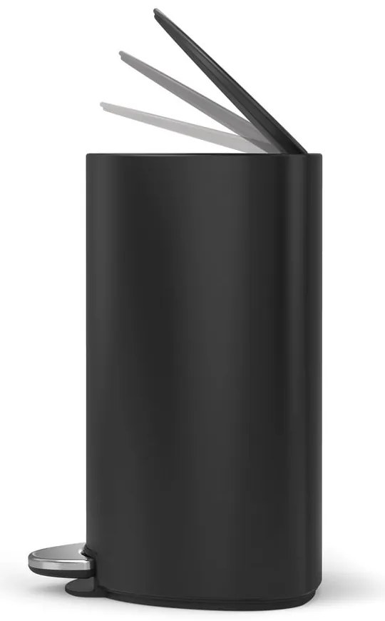 Cestino in metallo nero opaco con pedale 6 L - simplehuman