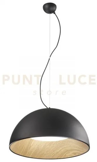 Lampadario a sospensione led coco nera 40w 5250 lm 3000 4000 6500k ...