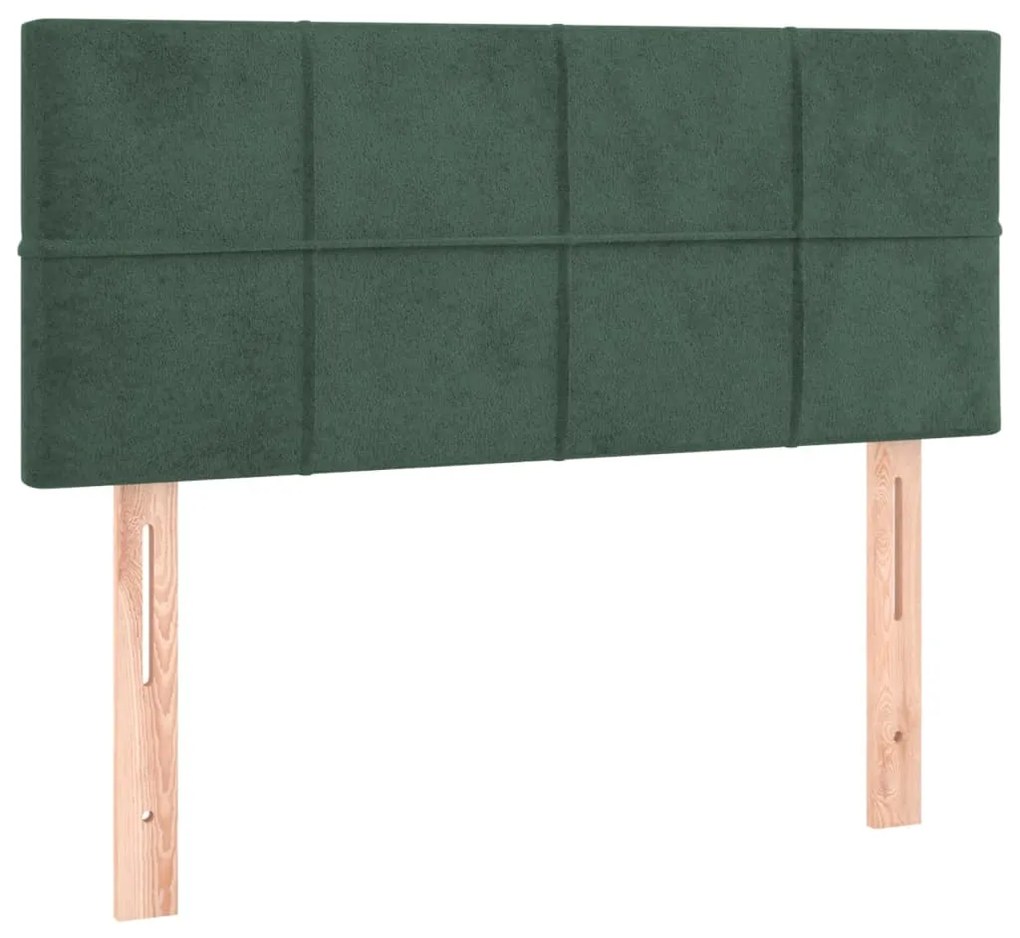 Giroletto a Molle con Materasso Verde Scuro 100x200 cm Velluto