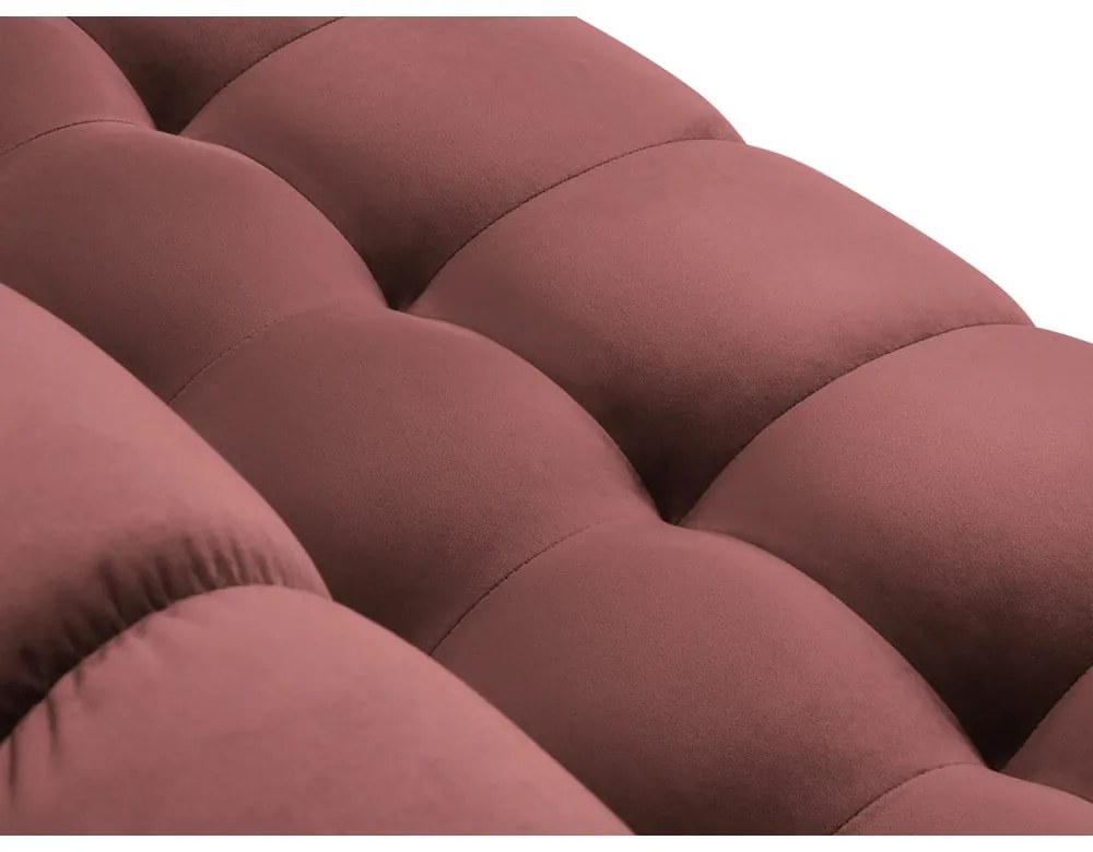 Divano angolare in velluto rosa, angolo sinistro Bali - Cosmopolitan Design